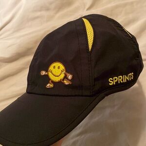 Sprints black smiley face running hat